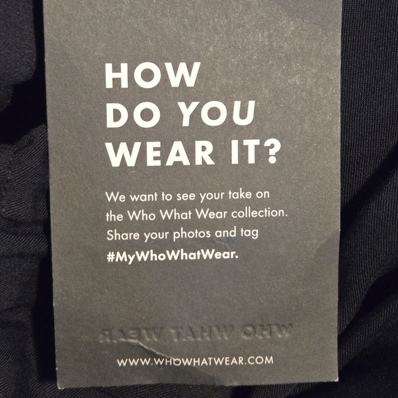 WHO WHAT WEAR Womens Black Button Up Collar Tie Belt Shirt Dress Size XS - Picture 10 of 13